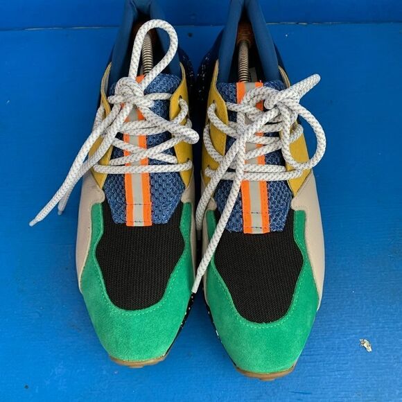 Steve Madden Men's Cliff Chunk Sneakers Green, Gray, Yellow, Blue sz 12 - Picture 4 of 8